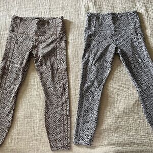 Athleta Black and Brown Leggings Comfortable Athletic Bottoms
